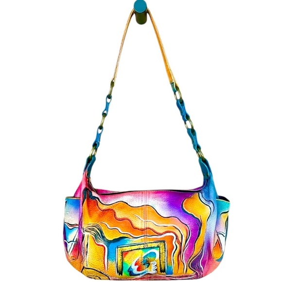 ANUSCHKA Hand Painted Leather Shoulder Bag - Picture 3 of 9